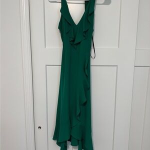 Elegant Green Ruffle Dress